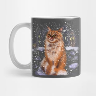 winter cat Mug